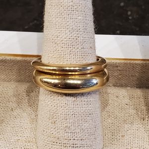 Stella & Dot Ulani Stacking Rings Gold Sz8 R201BZ8